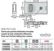 LOQUET DE BAIE COULISSANTE AFFLEURANTS INOX SOUTHCO MF-05-530-24