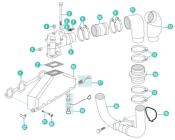 COUDE D'ECHAPPEMENT FONTE VOLVO OEM 3850456, 3854466, 3855270, 3856444, 3857402, 3857944, 3861842, 3862198, 3863061