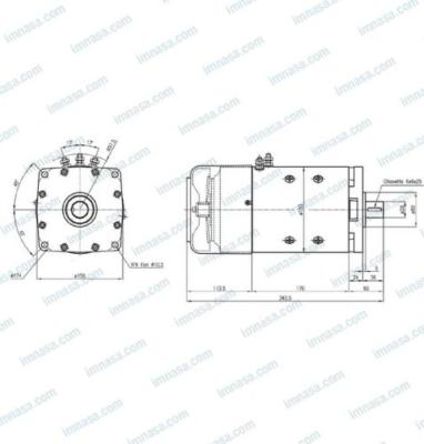 MOTEUR DE GUNDEAU 24V 2000W 3 BORNES ARBRE Ø 28 MM CIMA 1915 OEM 30394