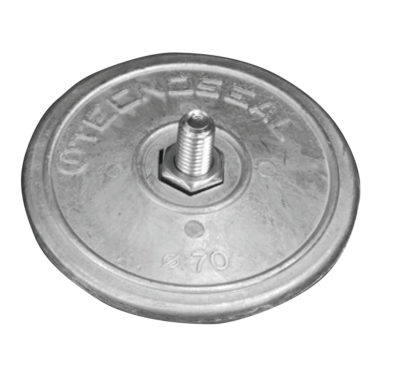 ANODE GOUVERNAIL ZINC DISQUE DOUBLE AVEC VISSERIE Ø 70MM TECNOSEAL 00101E