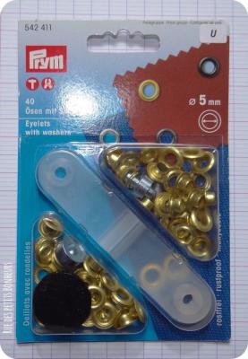 LOT DE 40 OEILLETS LAITON DORE 5MM PRYM 542411