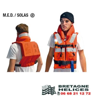 GILET DE SAUVETAGE 43 - 140 KG 150N HOMOLOGUE MARINE MARCHANDE