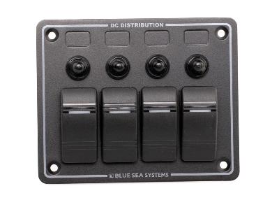 TABLEAU ELECTRIQUE 4 BOUTONS ETANCHE AVEC DISJONCTEUR BLUE SEA 8372