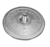 ANODE GOUVERNAIL ZINC DISQUE DOUBLE AVEC VISSERIE Ø 70MM TECNOSEAL 00101E