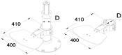 REPOSE-PIEDS ALU POUR TUBE Ø 104MM 410 X 400MM