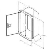 BOITE ENCASTRABLE AVEC PORTE 165 X 270 MM