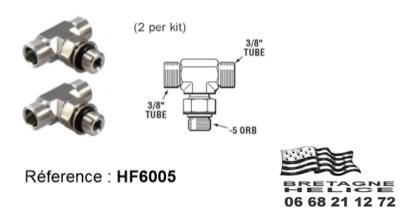 LOT DE 2 TES 3/8x3/8x5 ORB HF6005