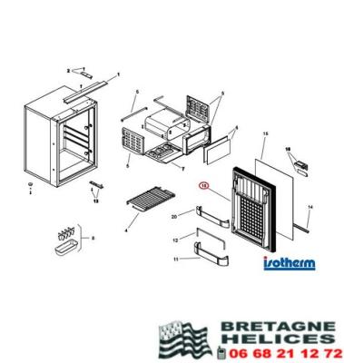 PORTE DE FRIGO INDEL ISOTHERM CRUISE 42/49 C OEM SGC00230AA