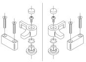 Kit poignée de rechange droite, hublot standard avant 1998 LEWMAR 360002990