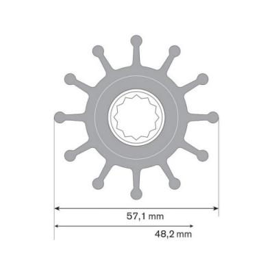 TURBINE 7136-01 POUR POMPE YANMAR 119773-42502, 119773-42650