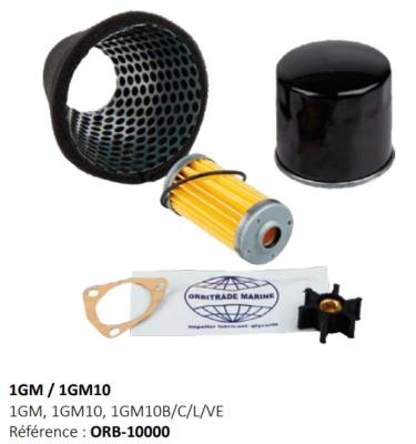 KIT ENTRETIEN MOTEUR YANMAR 1GM, 1GM10 ORBITRADE ORB-10000