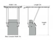 T-TOP ALU Ø44MM HEAVY DUTY 140 X 200CM SUR CONSOLE TOILE BLEU NAVY