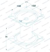 PIED DE SIEGE METAL 177 MM