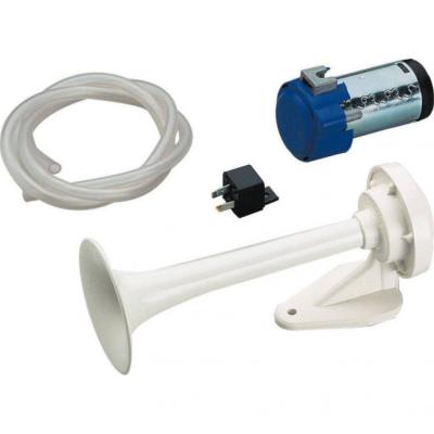 AVERTISSEUR COMPRESSEUR 12V TROMPE PVC BLANC MARCO TC1