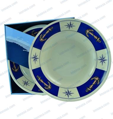 LOT DE 6 ASSIETTES CREUSES  EN MELAMINE Ø 22.5MM