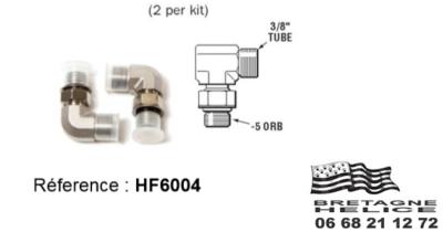 LOT DE 2 RACCORDS COUDES 90° 3/8 ORB HF6004